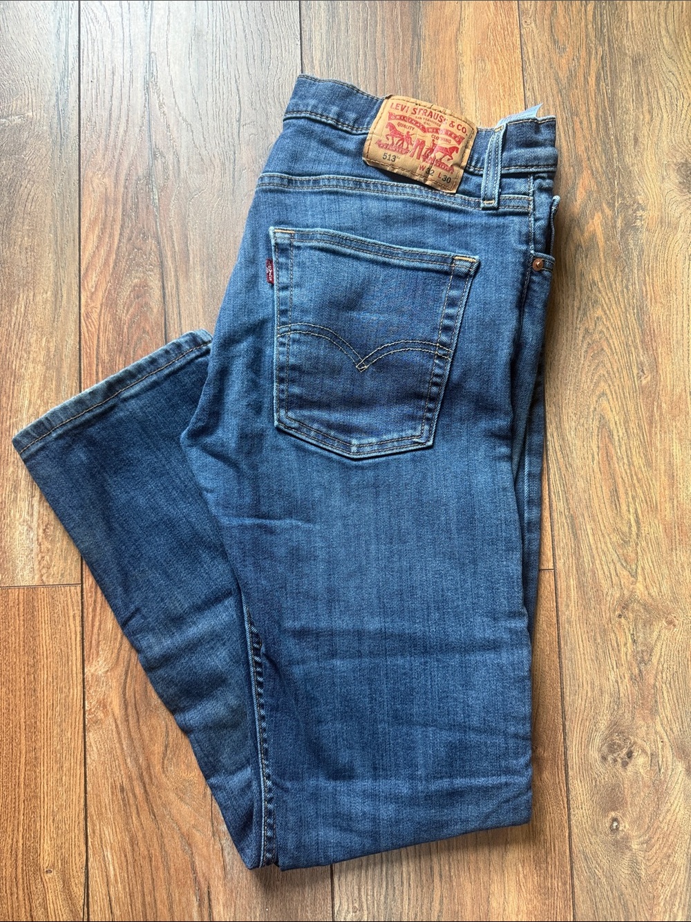 Levi's Men's 513 Dark Blue Straight Jeans 32 x 30